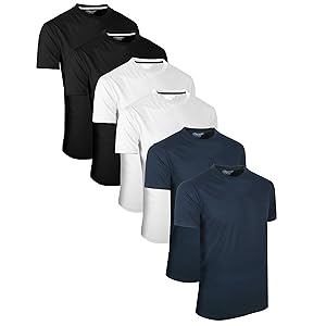 FULL TIME SPORTS® Tech 3 4 6 Pack Assorted Langarm-, Kurzarm Casual Top Multi Pack Rundhals Herren T-Shirts