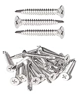 Vista 10 de IMScrews Tornillos autoperforantes Phillips de cabeza plana de acero inoxidable #8 x 1, 410 tornillos de acero inoxidable con rosca completa