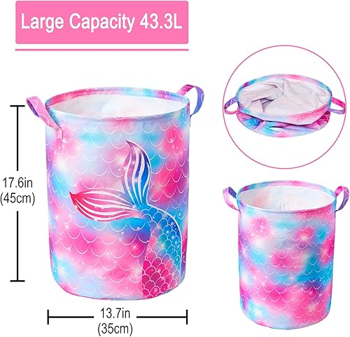 Miniatura 6 de Beinou Cesta de lavandería para niños, 43.5 L, impermeable, plegable, de lona, con asas, para dormitorio de niños, ropa de guardería