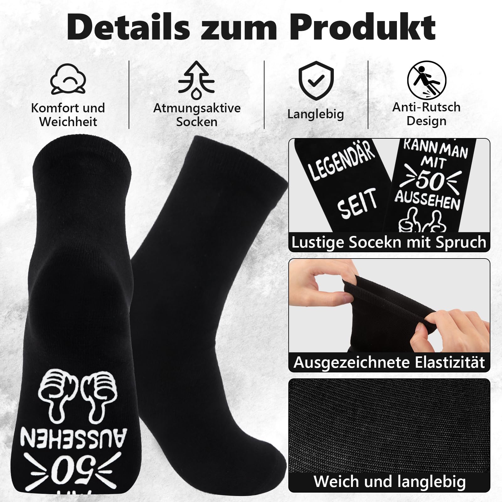 Belillpipi 50 60 40 30 70 80 18 Geburtstag Mann Frau Geschenke für Männer Frauen,Lustige Socken Geburtstagsgeschenk für Jungen Mädchen - 4