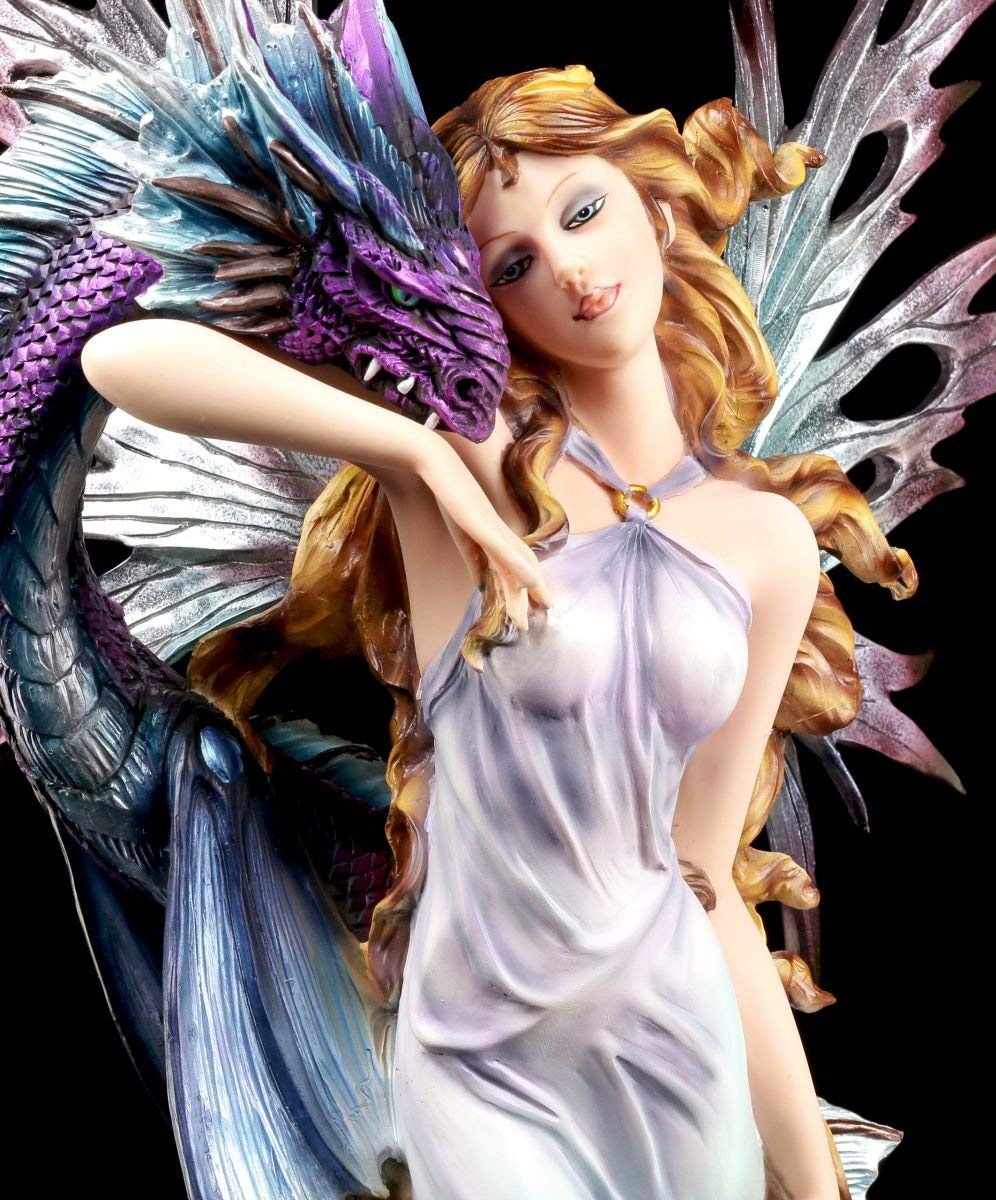 Figura Elfos con Seedrache - Figura Dragón Fantasía Estatua 60CM