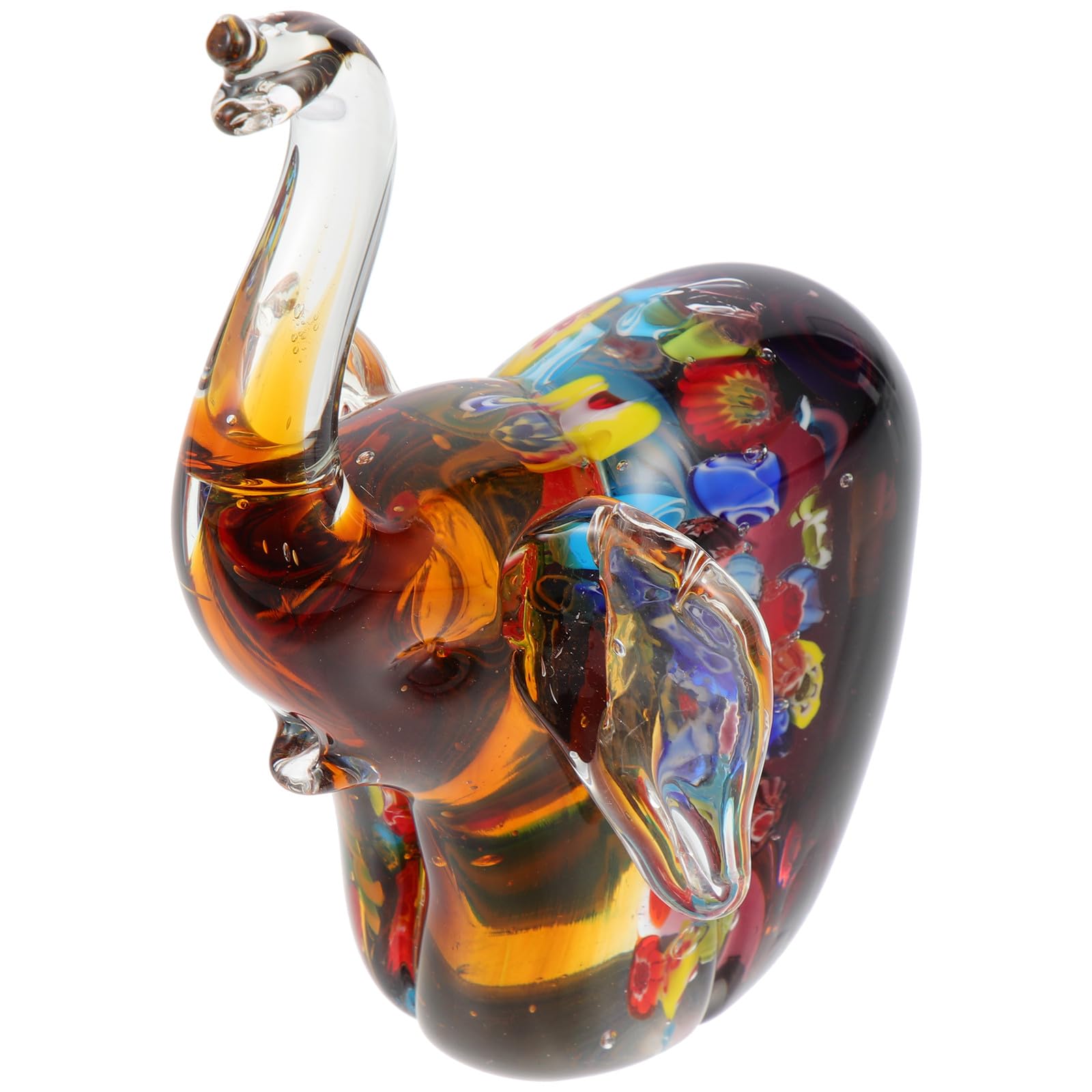 Figurine éléphant en verre stable抗倒 anti renversement pour bureau