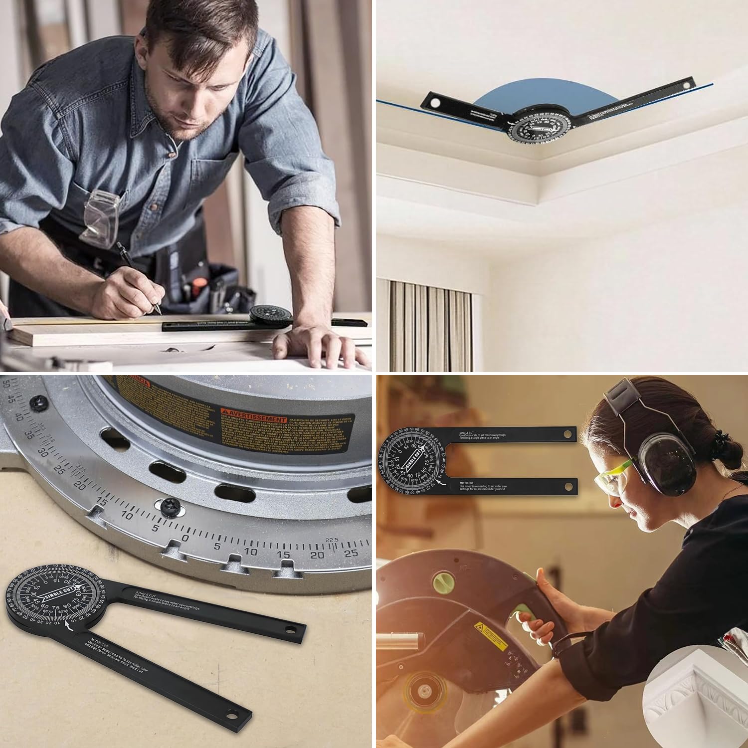 Aluminum Miter Saw Protractor - Angle Finder Tool -7