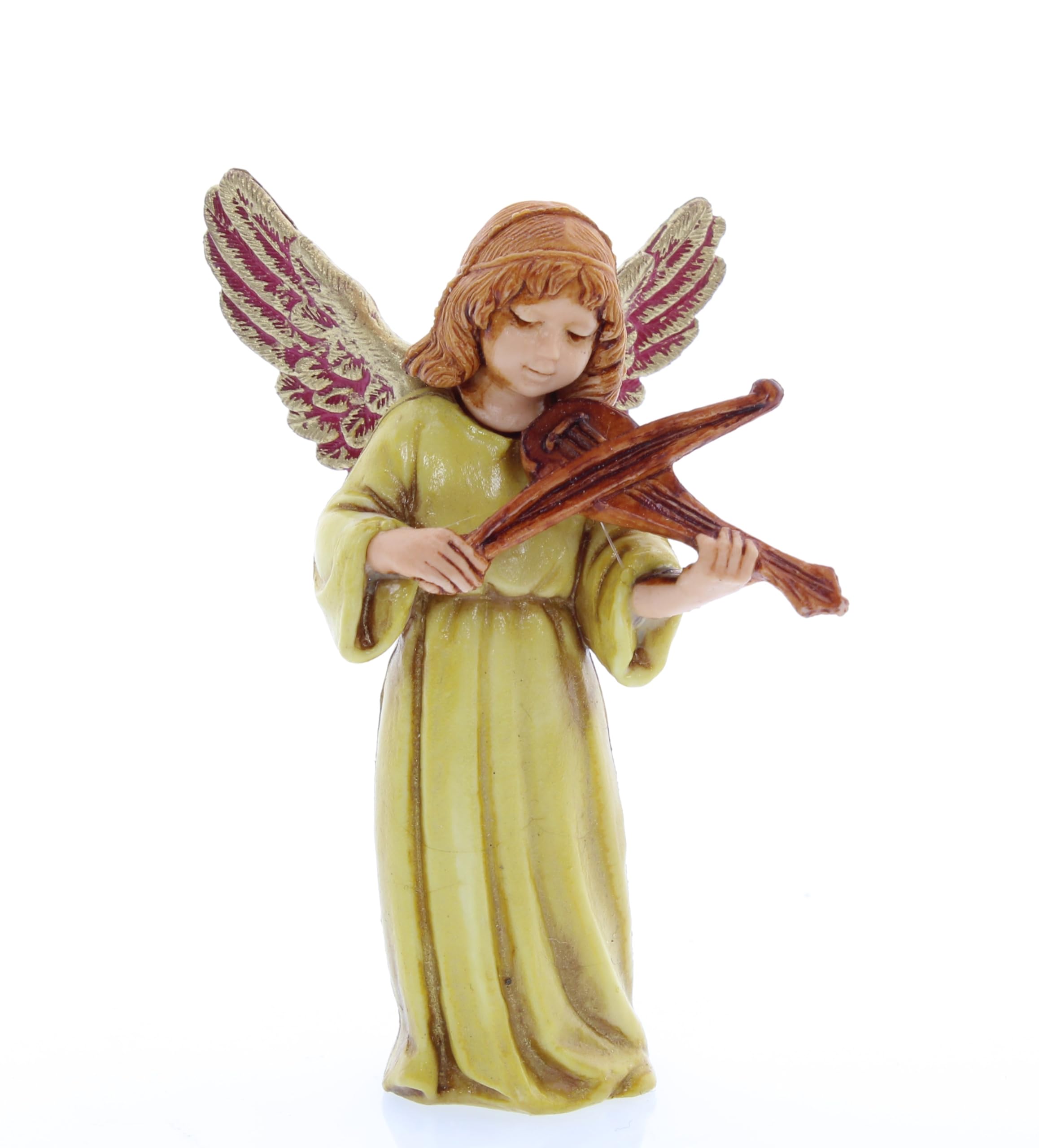 Moranduzzo Linen Angel With Violin For 4.33 In Nativity – Standard 11 – Scale 1:20 – Unbreakable Figurine, Hand-Painted, Official Product, Sculptor M. Landi
