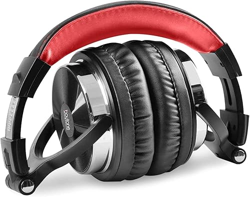 Miniatura 3 de Boytone BT-10RD - Auriculares con cable sobre la oreja, monitor de estudio y mezcla de auriculares estéreo para DJ con controladores de 1.969 in y