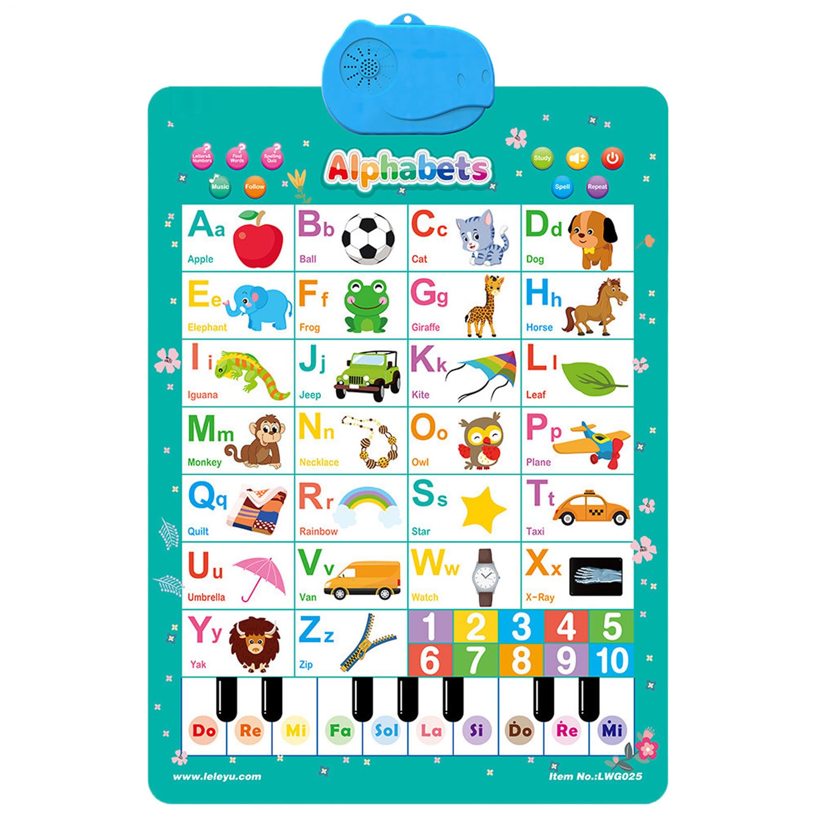 Tabella Elettronica Alfabeto Parete, Giocattoli Elettronici Interattivi Alfabeto, Poster Alfabetos Apprendimento Tattile Tabella Parlante Parete, Divertente Educativo Parlante Giocattolo Didattico