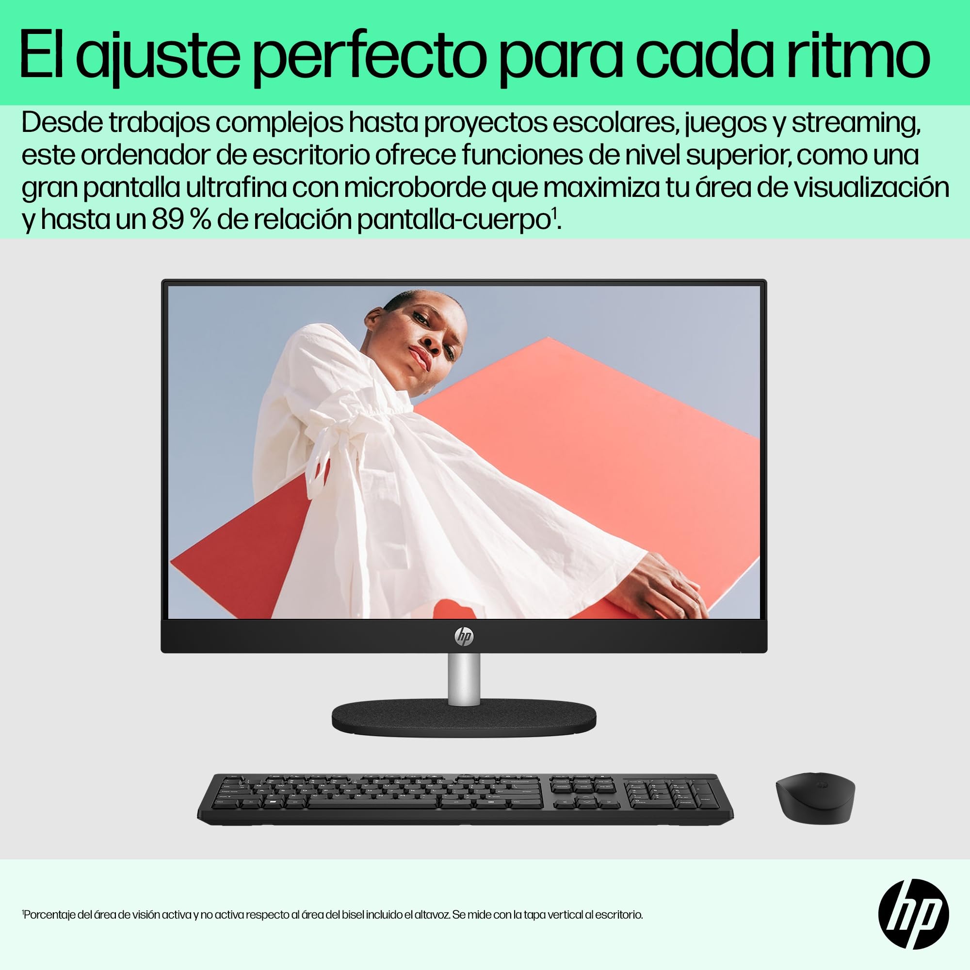 HP All-in-One 27-cr0062ns, PC Todo en Uno 27” FHD, AMD Ryzen 7 7730U, 16GB RAM, 512GB SSD, AMD Radeon Graphics, Cámara HD, Wi-Fi, Teclado y Ratón Inalámbricos, Sin Sistema operativo, QWERTY Español