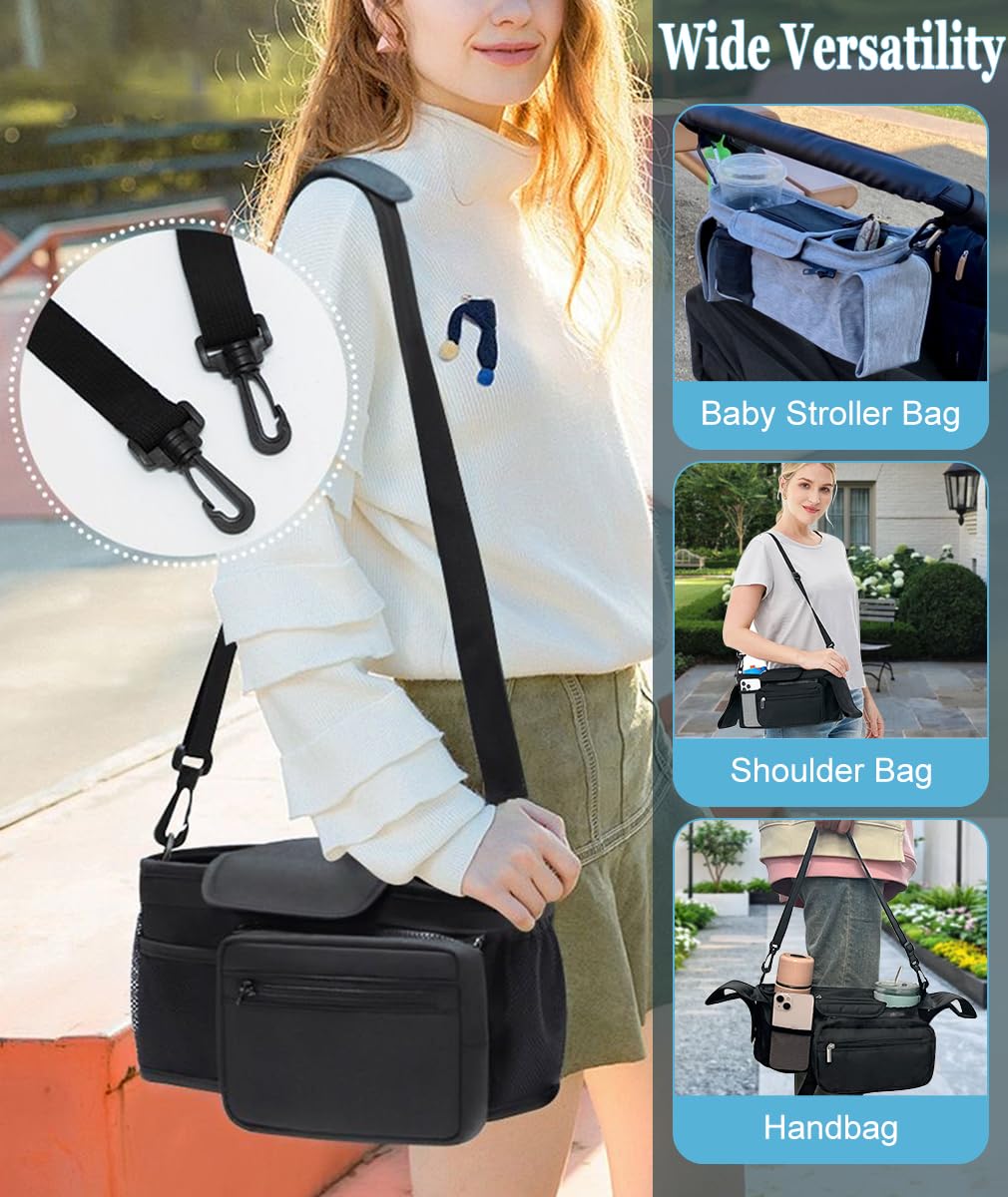 Cartlant Universal Pram Organiser Bag with 2 Insulated Cup Holder - Image 4