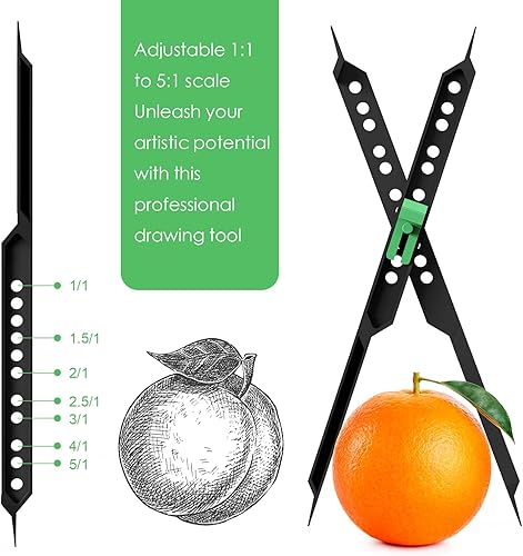 Miniatura 4 de Herramienta de dibujo para artistas, divisor de escala de 10 pulgadas para artistas, estudiantes de dibujo, arquitectos, diseñadores con funda de
