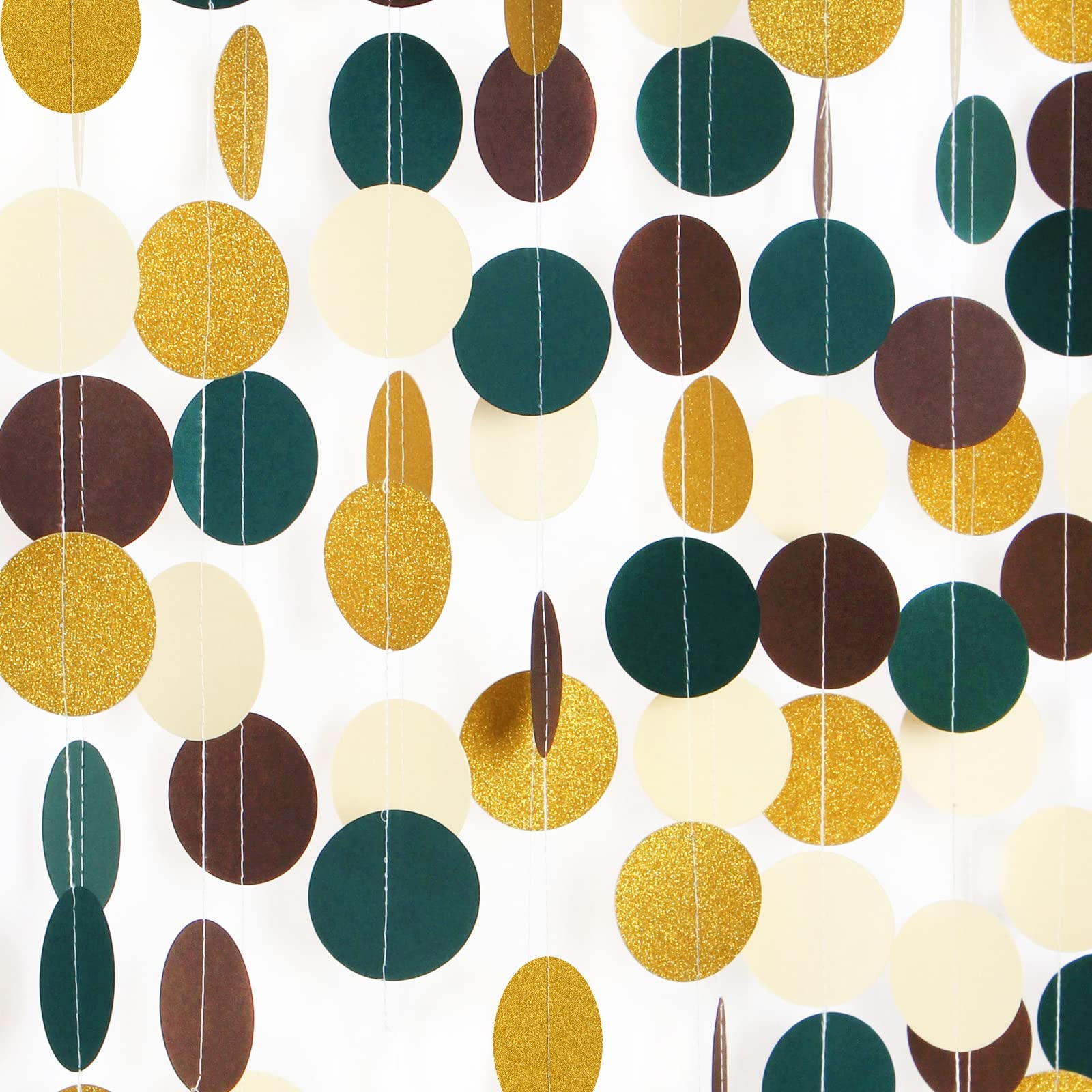 Lasting Surprise Sage-green Brown-gold Party-Decorations Streamers - 52FT Jungle Safari Woodland Theme Baby Shower Birthday Paper Garland, Neutral Wedding Bridal Banners Hanging Decoration Bunting