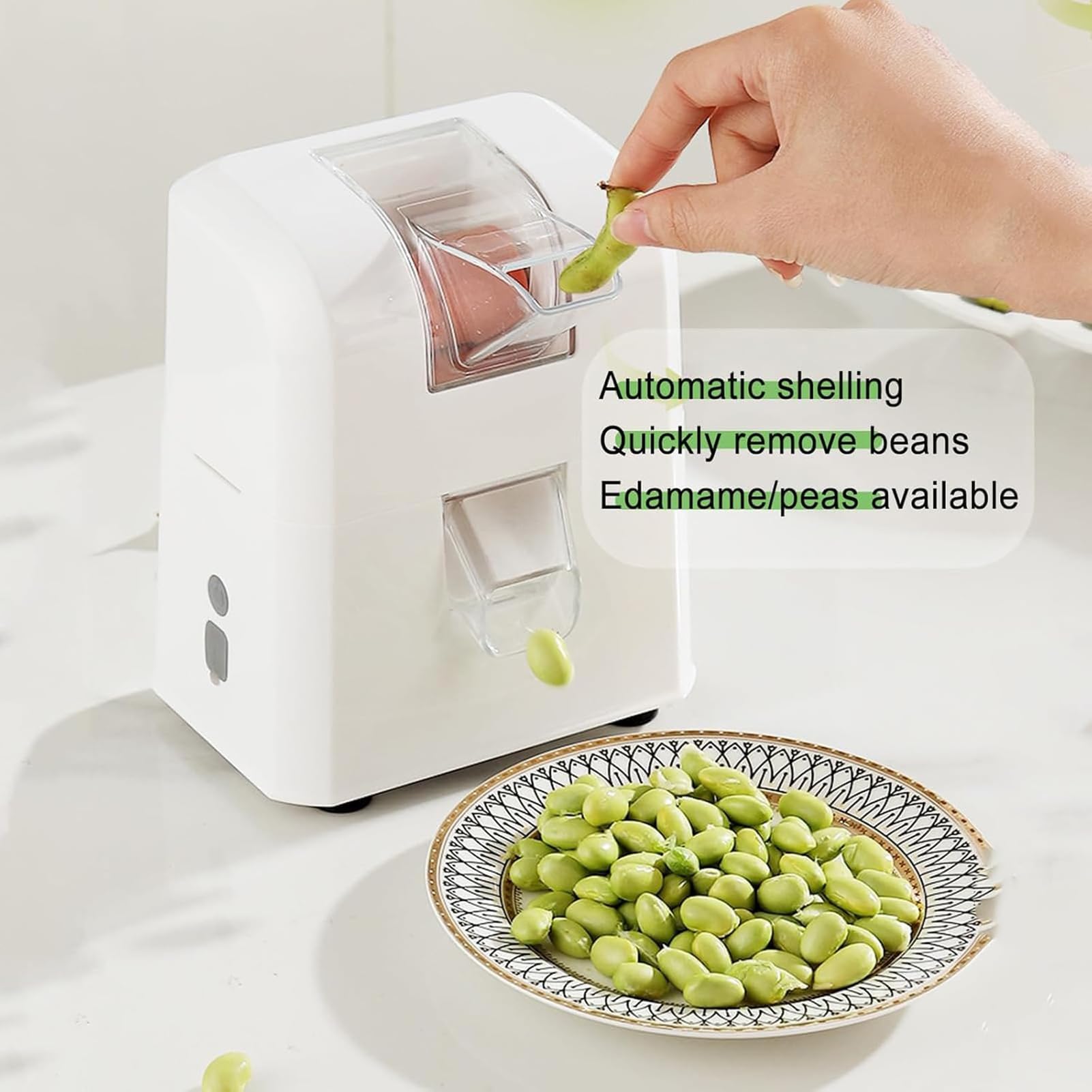 Elektrische Erbsenbohnenschale, 3 kg/h, Bohnenschälmaschine, niedrige Bruchrate, Bohnen, Stripper Sheller, halbautomatische elektrische Erbsenschalenmaschine für Erbsen, Sojabohnen, Edamame