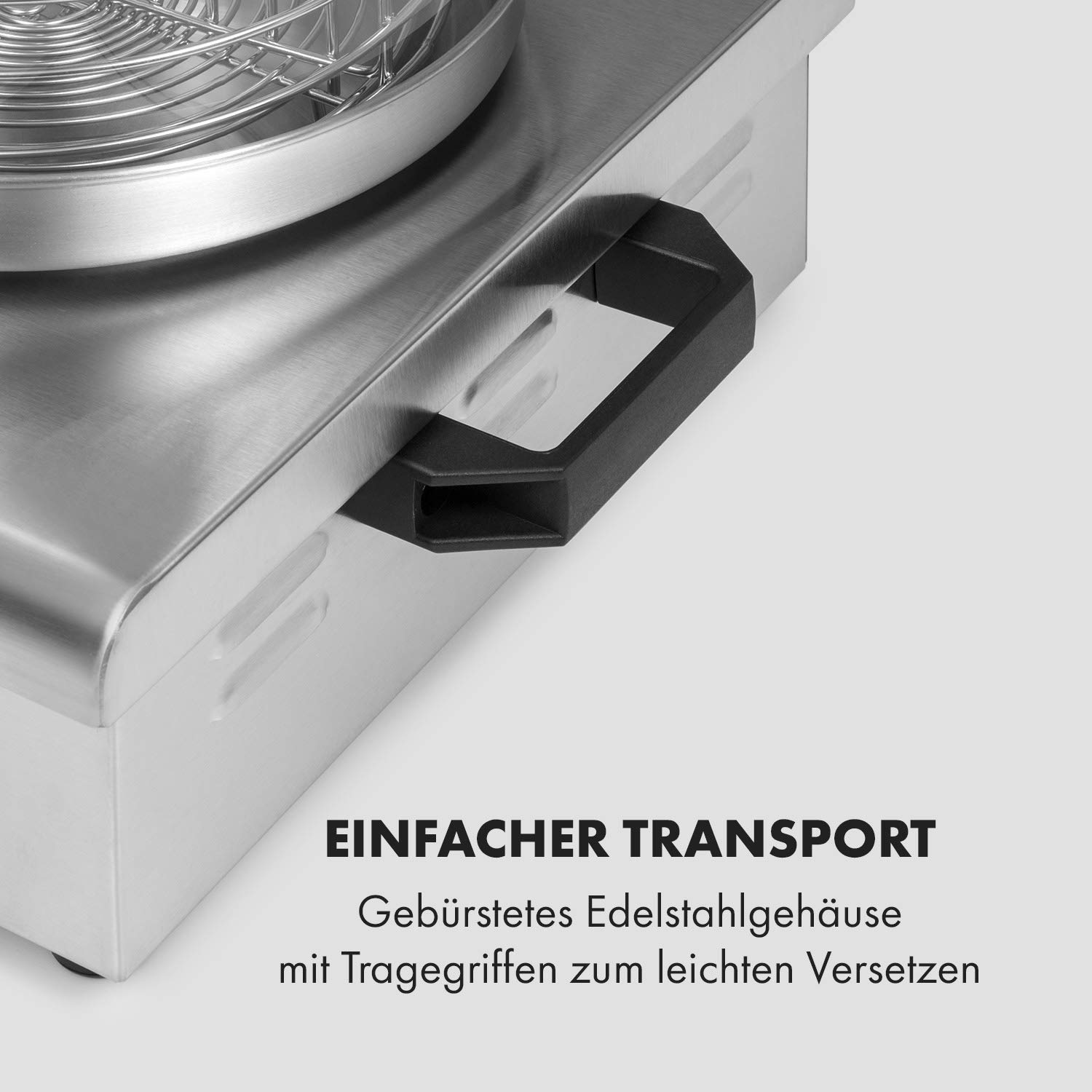 Klarstein Pro Wurstfabrik 450 Profi Hot Dog Maker, 450 Watt, 30-100 °C, Glaszylinder: Ø 20 cm, unterteilbarer Edelstahlkäfig: Ø 17 cm / 5 Liter, Edelstahl, Wassertank: 1,1 Liter, silber