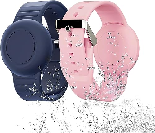 Pulsera impermeable para Airtag para niños, pulsera de Airtag oculta para niños, paquete de 2 fundas de silicona antipérdida para Apple Airtag para