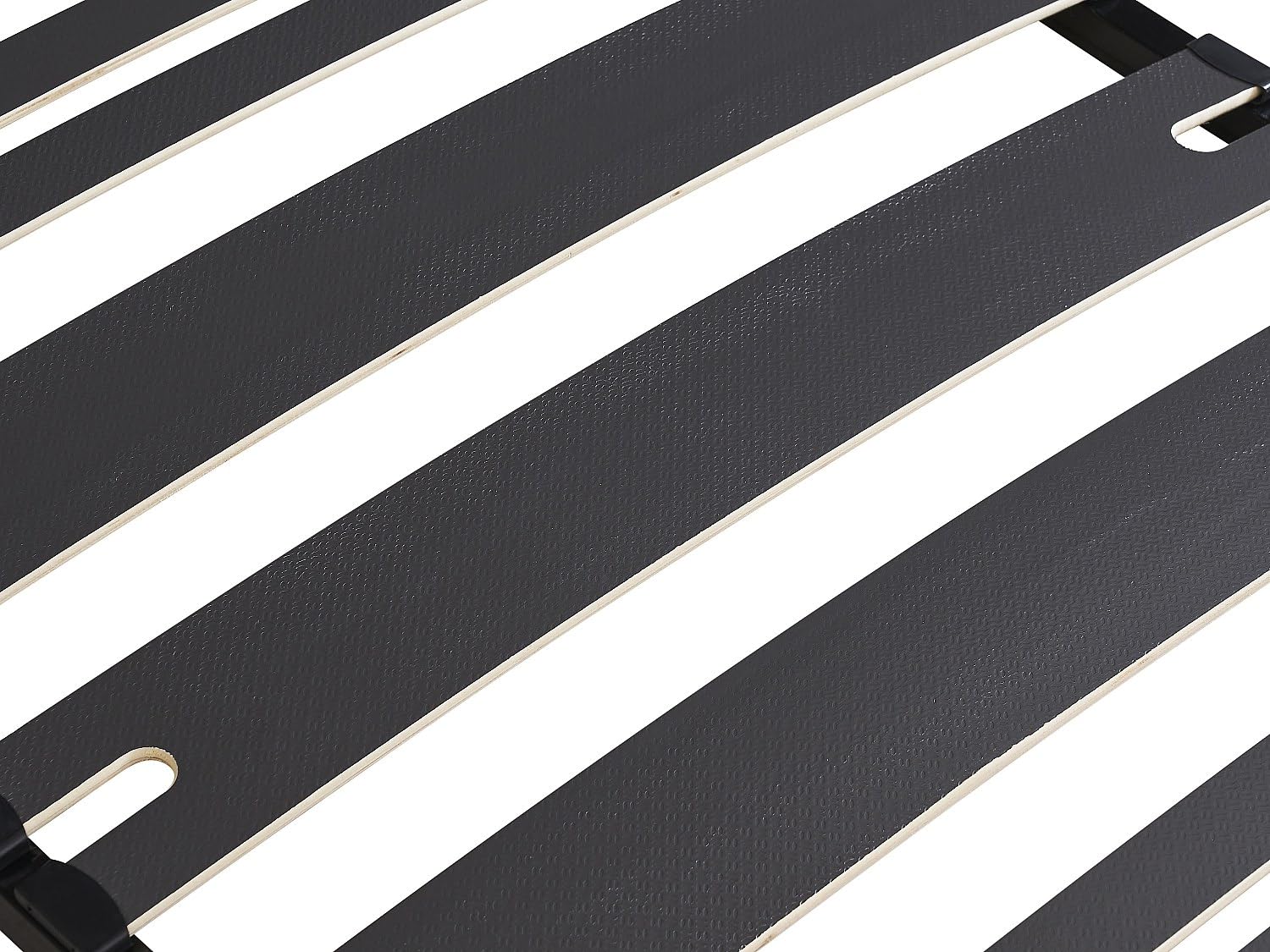 Close-up of bed base slats with anti-slip surface