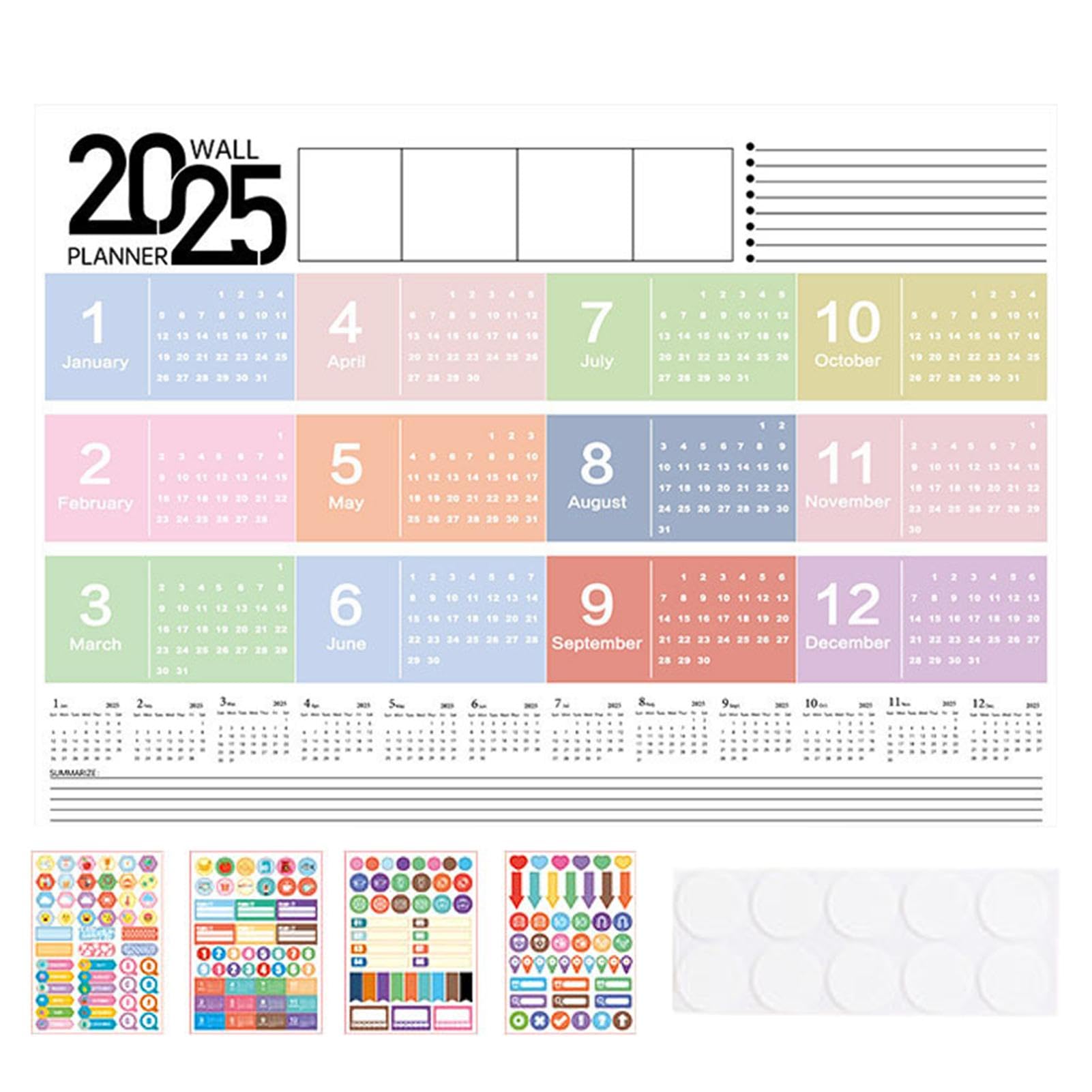Kalendarz ?cienny 2025 12 miesi?cy, planer roczny 2025 - ca?oroczny kalendarz ?cienny | akcesoria do dekoracji domu, planer od stycznia 2025 r. do grudnia 2025 r. dla dzieci i doros?ych