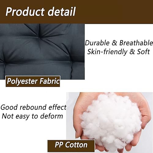 Miniatura 4 de NENIUX Cojines de banco de columpio para porche con respaldo, cojines de repuesto para asiento de columpio para exteriores, almohadillas de banco de