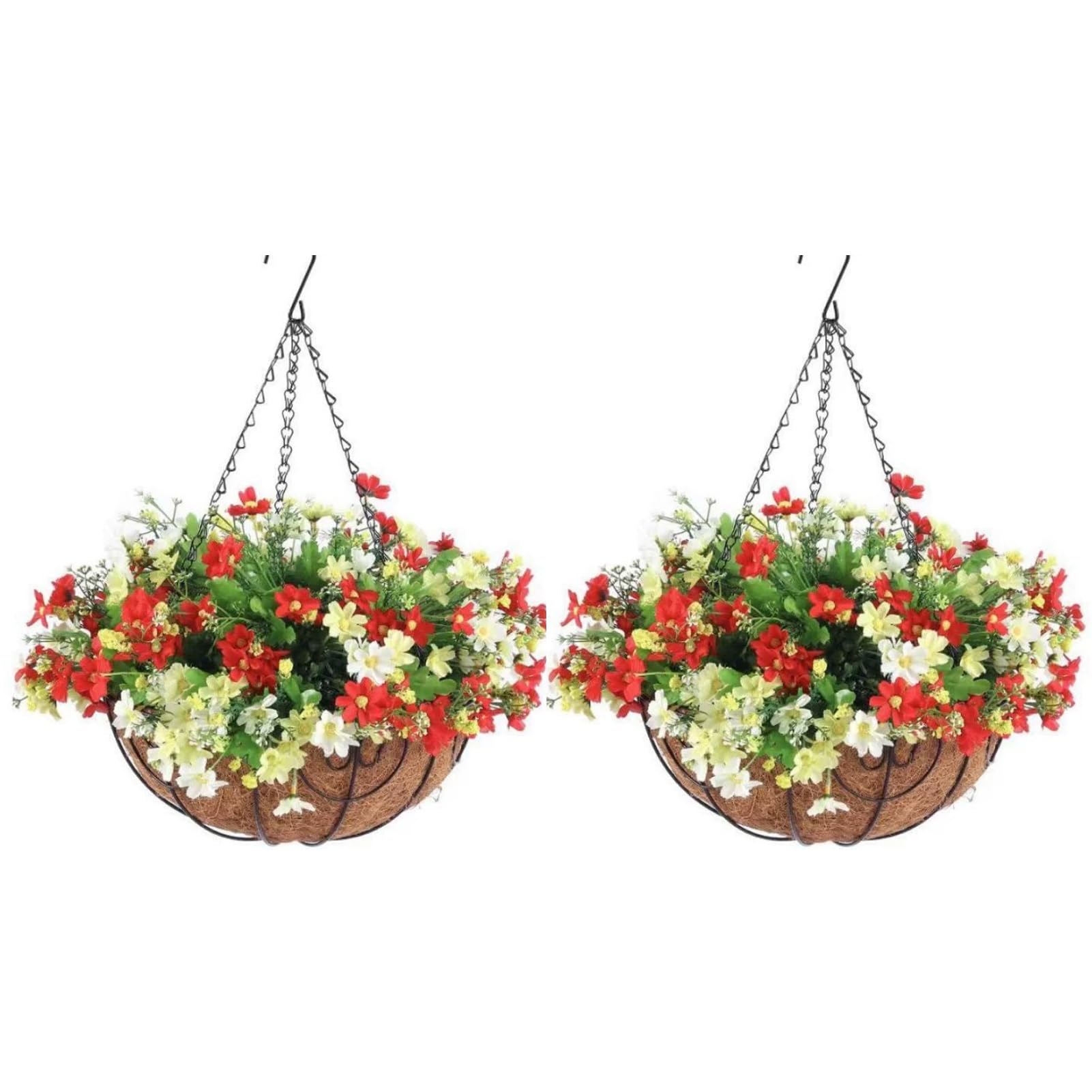 Panier Suspendu de Noël Haut de Gamme Lumineux 30CM Décoration Florale Chic