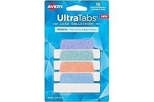 Avery Index Tabs - Pastel Sparkle Shimmer, Repositionable Tabs