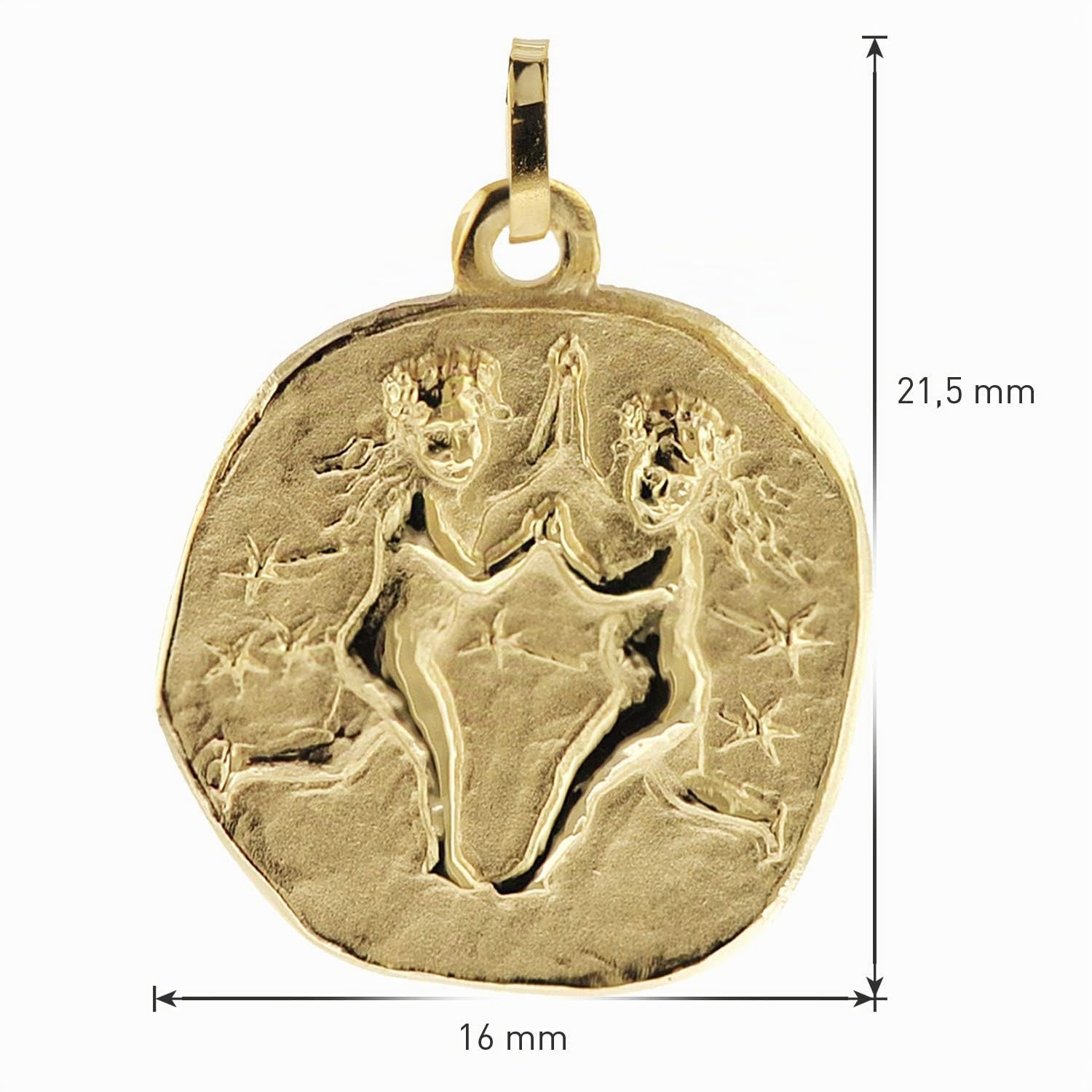 trendor Sternzeichen-Anhänger Zwilling 333 Gold 16 mm 08725-06 | Anhänger Tierkreiszeichen für Damen, Herren und Kinder, Echtgold,