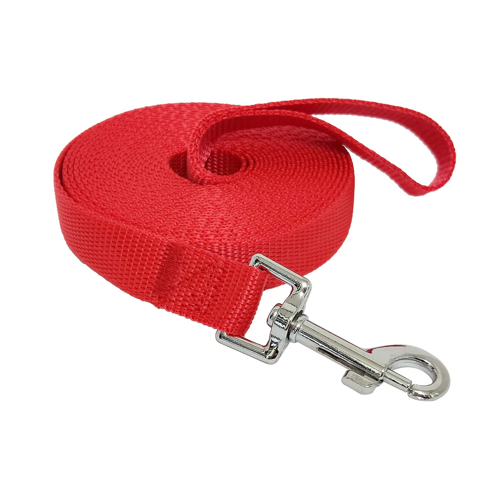 Nylon Training Dog Leash for Small Medium Large Dogs, 15ft 20ft 30ft 50ft Long Leash Dog/Puppy Lead for Obedience Recall Training, Camping (15ft, Red)