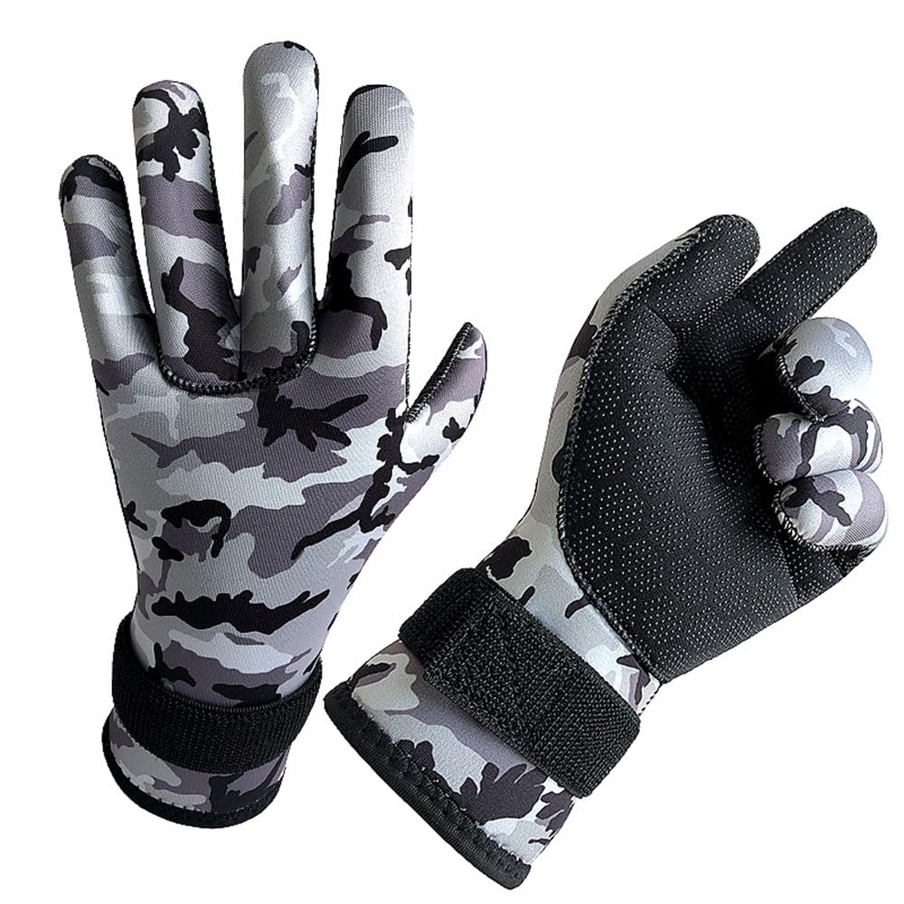 Tauchhandschuhe 3MM Neopren-Tauchhandschuhe, rutschfeste warme Unterwasserhandschuhe, Schnorcheln, Schwimmen, Angeln, Tauchhandschuhe Neoprenhandschuhe (Color : C, Size : XL)