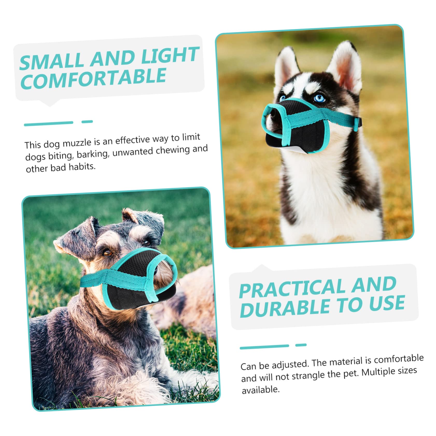 Beaupretty 5pièces Muselière Ajustable pour Chien Anti-Morsure Respirant Confort Optimal pour Empêcher Aboiements Et Mâchouillements