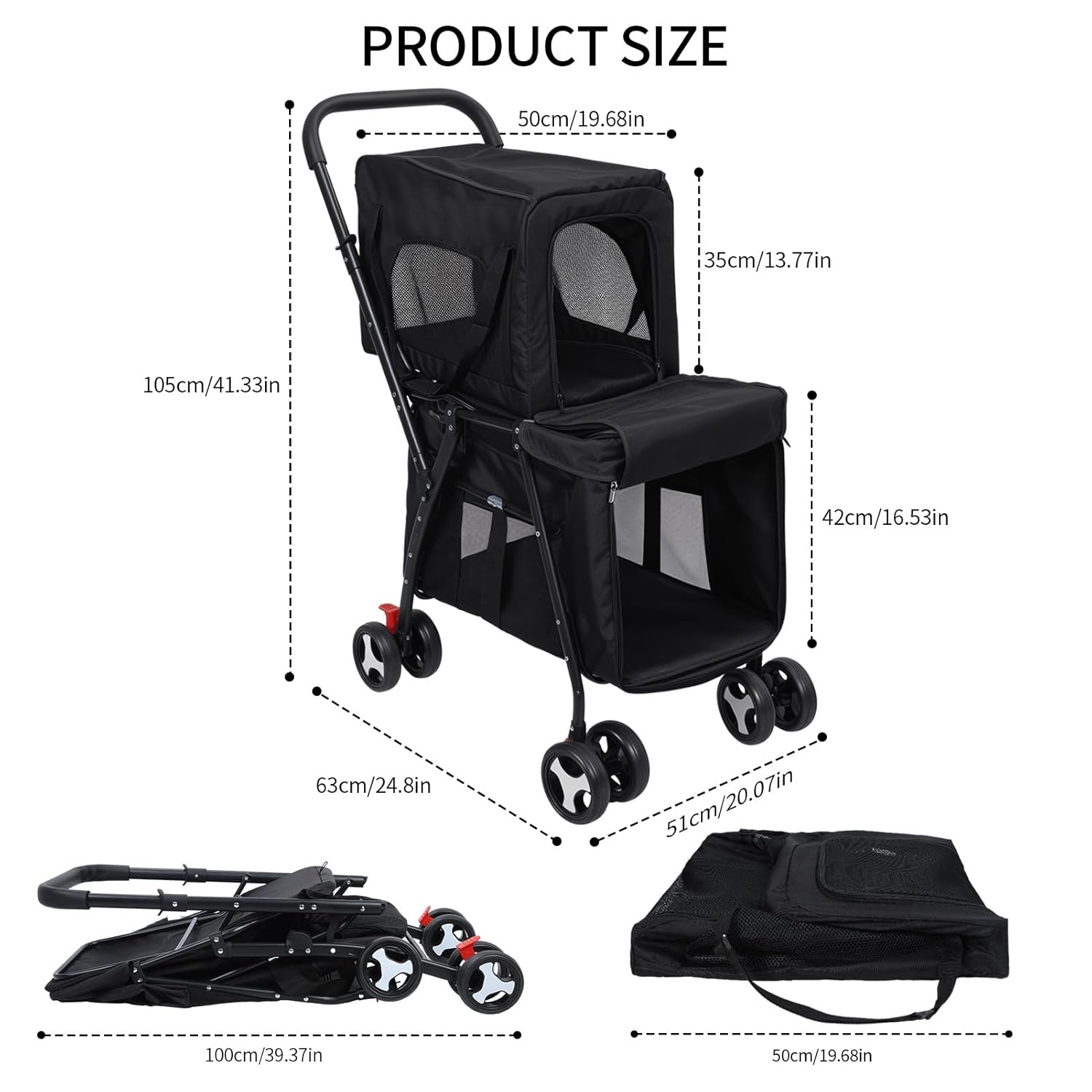Ultimate Comfort for Furry Friends: Review of the Double Pet Stroller for Two Dogs or Cats