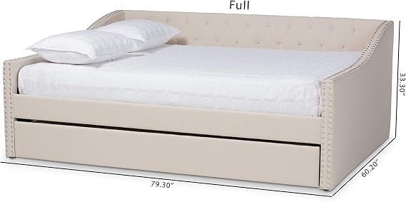 Baxton Studio Daybed, Double, Beige