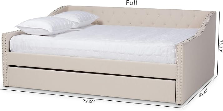 Baxton Studio Daybed, Double, Beige