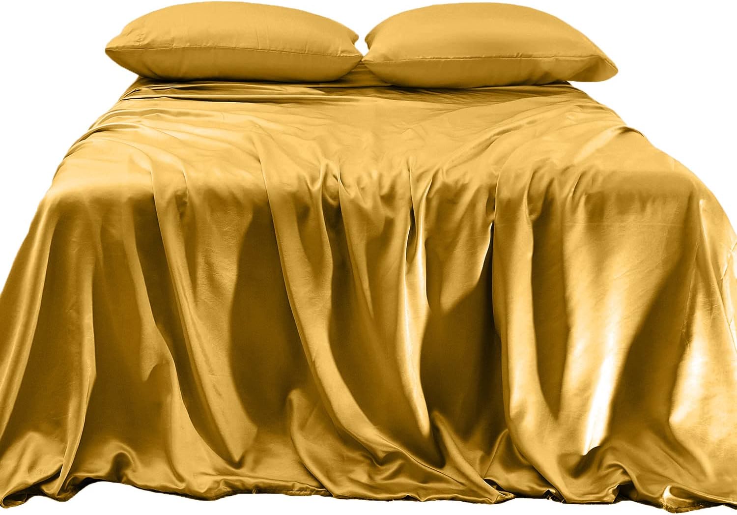 Amazon.com: SiinvdaBZX 4Pcs Satin Sheet Set Queen Size Ultra Silky Soft ...