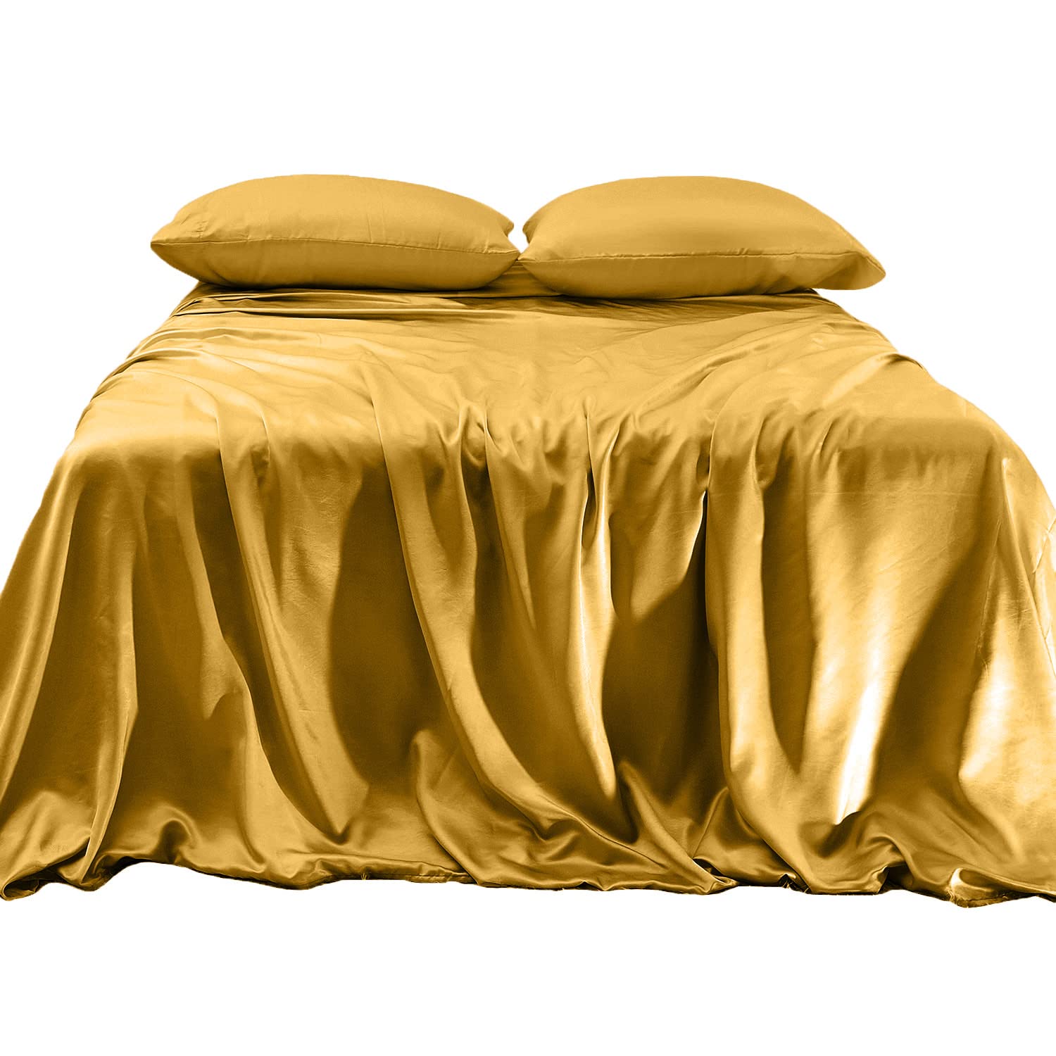 Elegant Comfort Lussuoso set di lenzuola in raso setoso, delicato sulla pelle e sui capelli, rughe, non scolorisce, con angoli profondi, lenzuolo con angoli profondi, set di lenzuola in raso morbido,