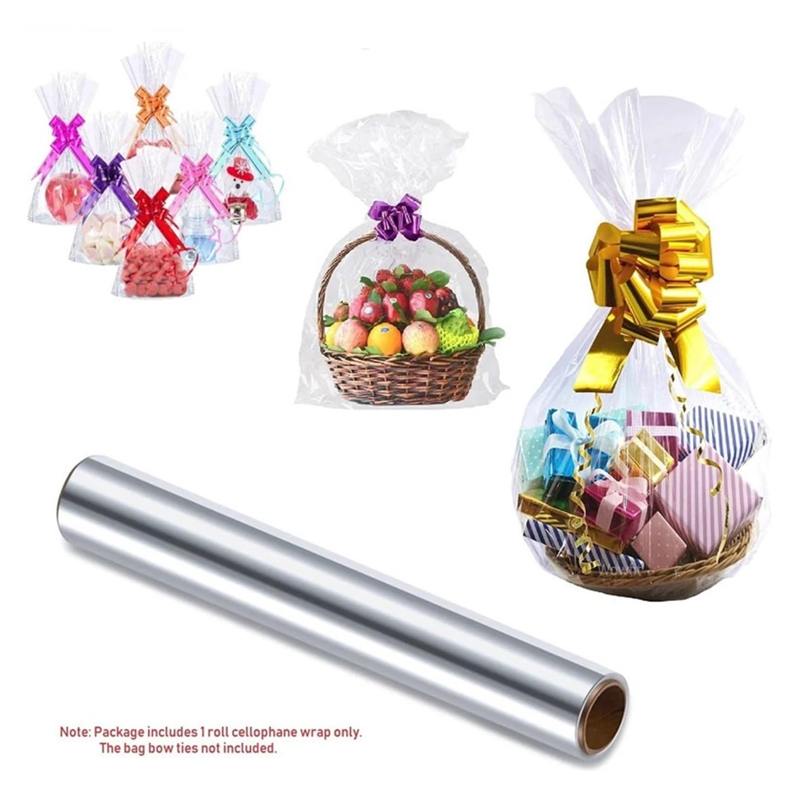 Owinięcie celofanowe | Folia do pakowania koszyków o wymiarach 80 cm x 30 m i materiały kwiatowe DIY
