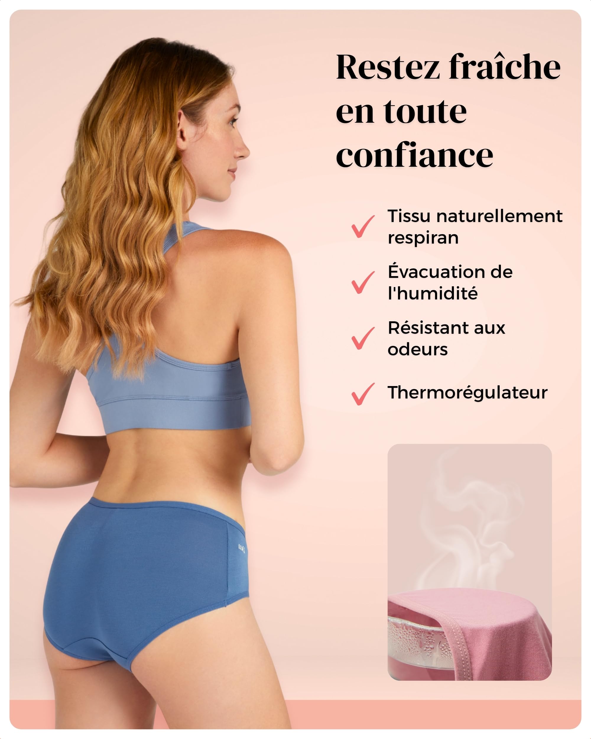 Bea Lot de 7 Culottes en Bambou pour Femme, Culotte pour Femme en Bambou Ultra-Douce, sous-Vêtements Féminins Respirants, Couvrants, à Taille mi-Haute