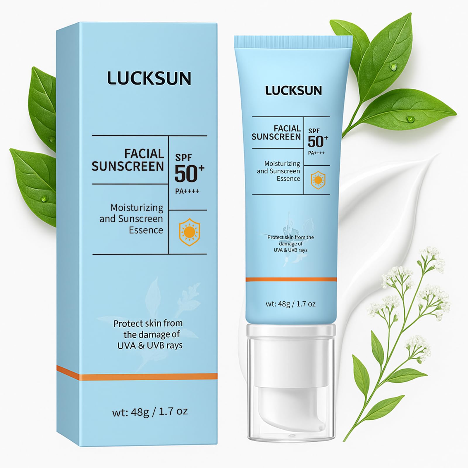 Tpyag Sunscreen SPF 50 for Face and Body - Broad Spectrum UVA UVB Protection Lightweight and Waterproof Travel