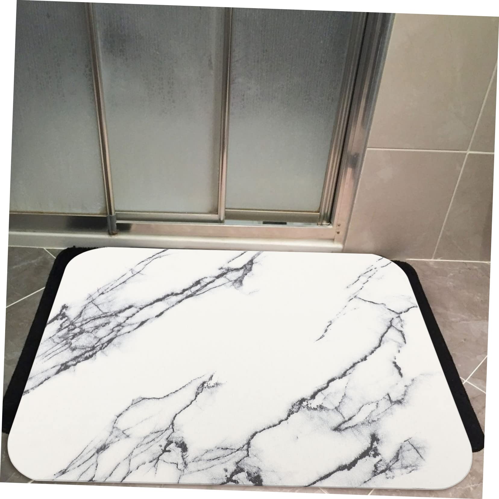 Tapis de Cuisine en marbre Tapis de Absorbant l'eau Non de Bain paillassons intérieurs Lavable de Sol de Salle de Bain pour Cuisine Boue de diatomée
