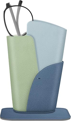 Vista 36 de Fintie Soporte para lentes: funda de cuero vegano antiarañazos para escritorio o mesita de noche, Marrón oscuro