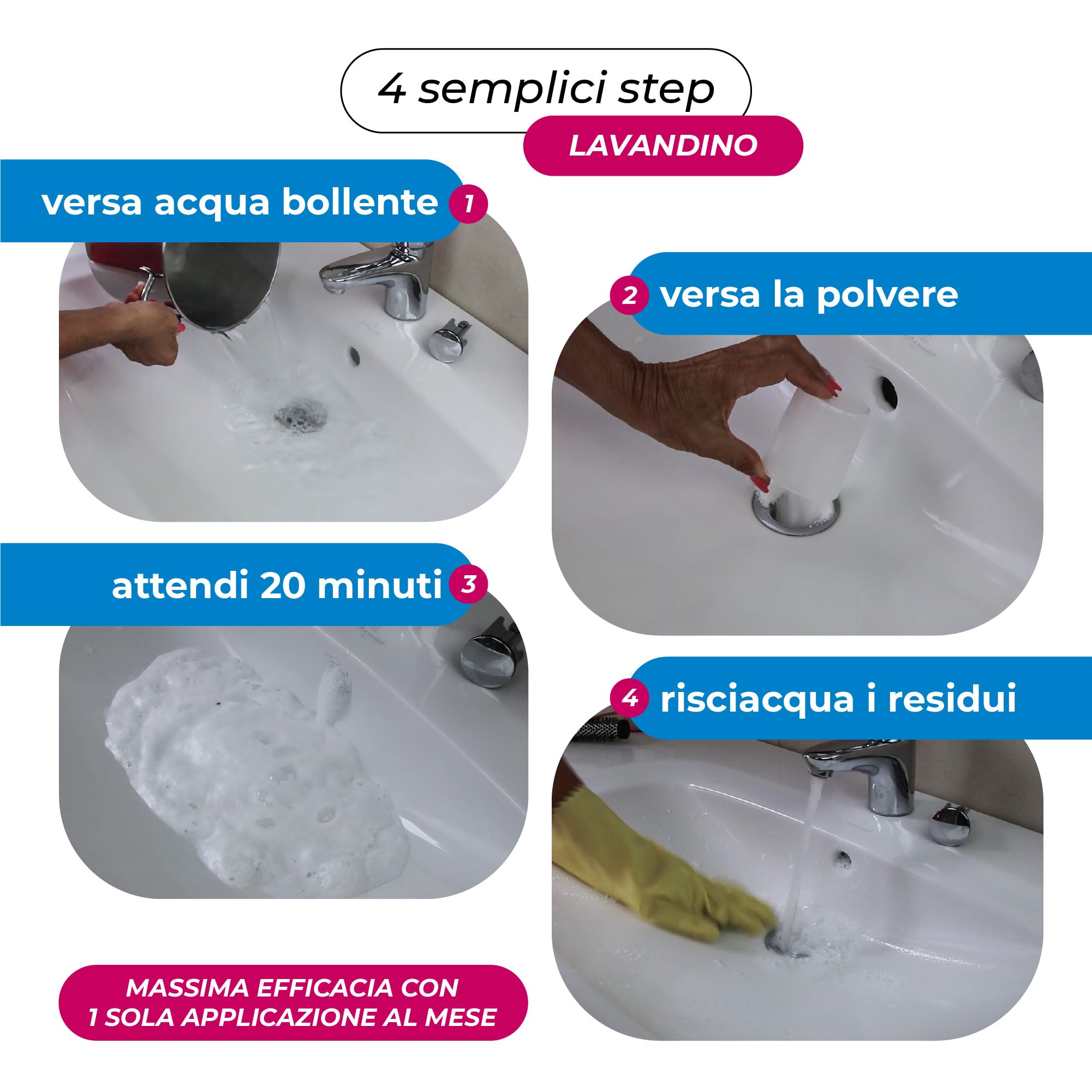 Cali-mex Schiuma per la Pulizia di Sifoni e Tubature. Elimina i cattivi odori, Previene otturazioni e Ingorghi di Lavandino, Doccia e WC. Formato Convenienza da 2kg