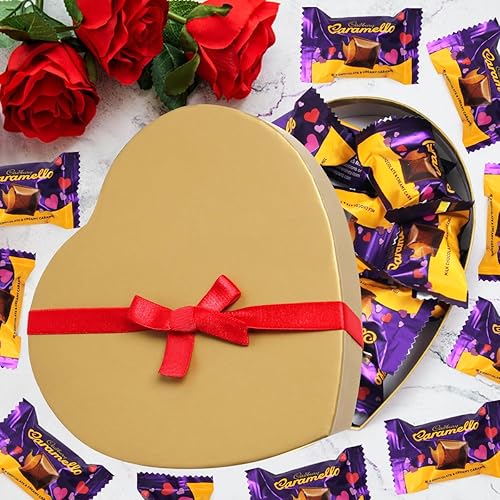 Miniatura 3 de Cadbury Caramello - Barras de chocolate con leche láctea, barras de caramelo Carmellos, caja de chocolate de San Valentín, 20 miniaturas de