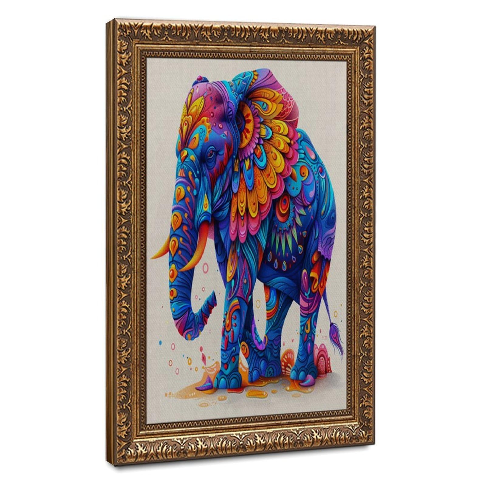 Bareronor Abstract Elephant Poster Canvas Poster Bedroom Decor Landscape Office Room Decor Gift 24" L X 36" W