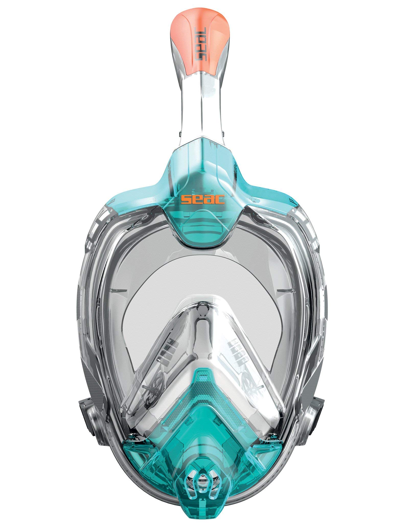 Seac Libera, New Generation Integrated Snorkeling Mask, Hypoallergenic Silicone, Quick Release, 4 Sizes, blue/orange, L/XL — image 1
