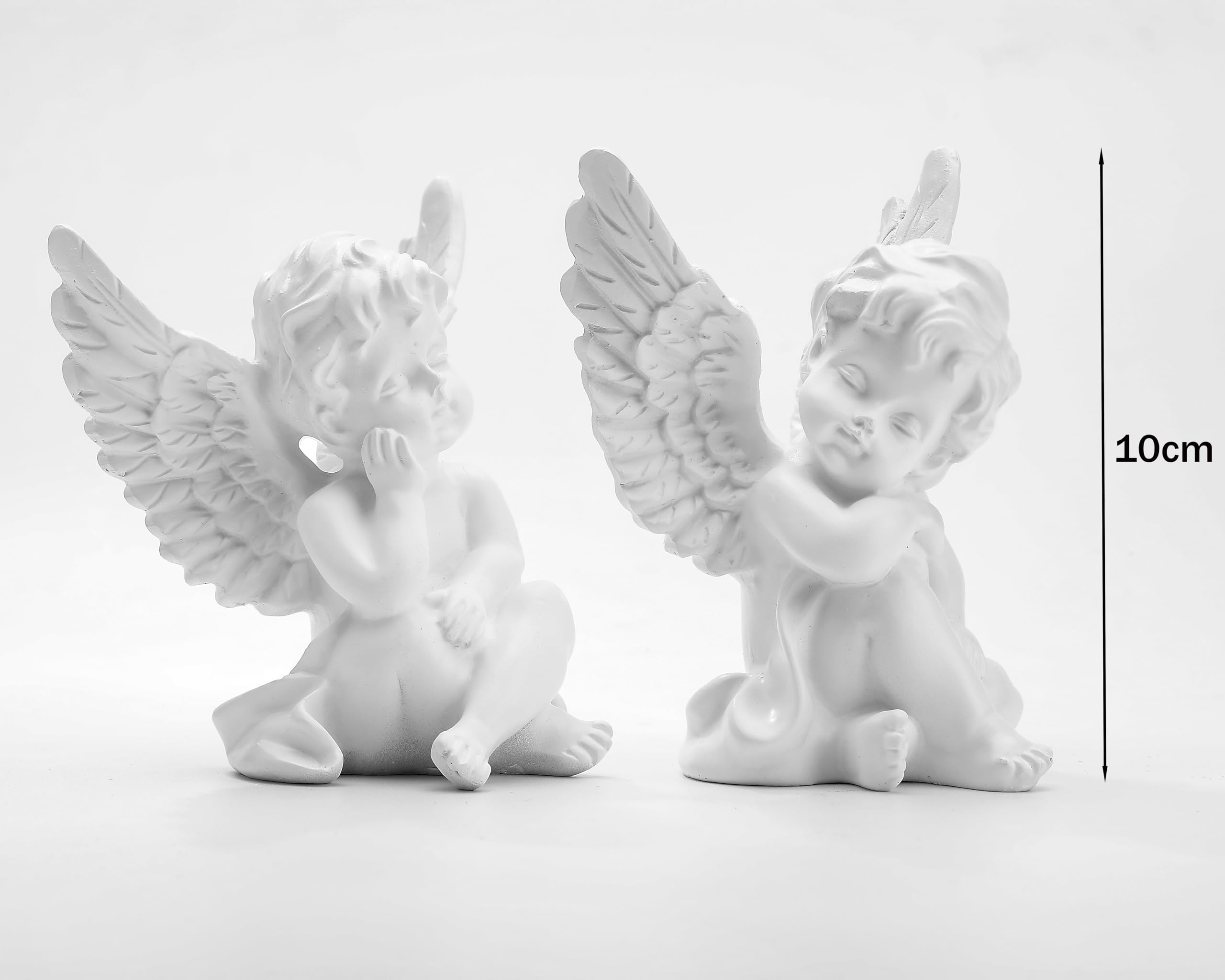 Set Di 2 Angioletti Natalizi In Resina Da Appendere – Dipinti A Mano Nei Toni Rosso, Verde E Oro – Con Candela E Stella – Dimensioni 5x5x15 Cm – Decorazioni Fai Da Te Per L'Albero
