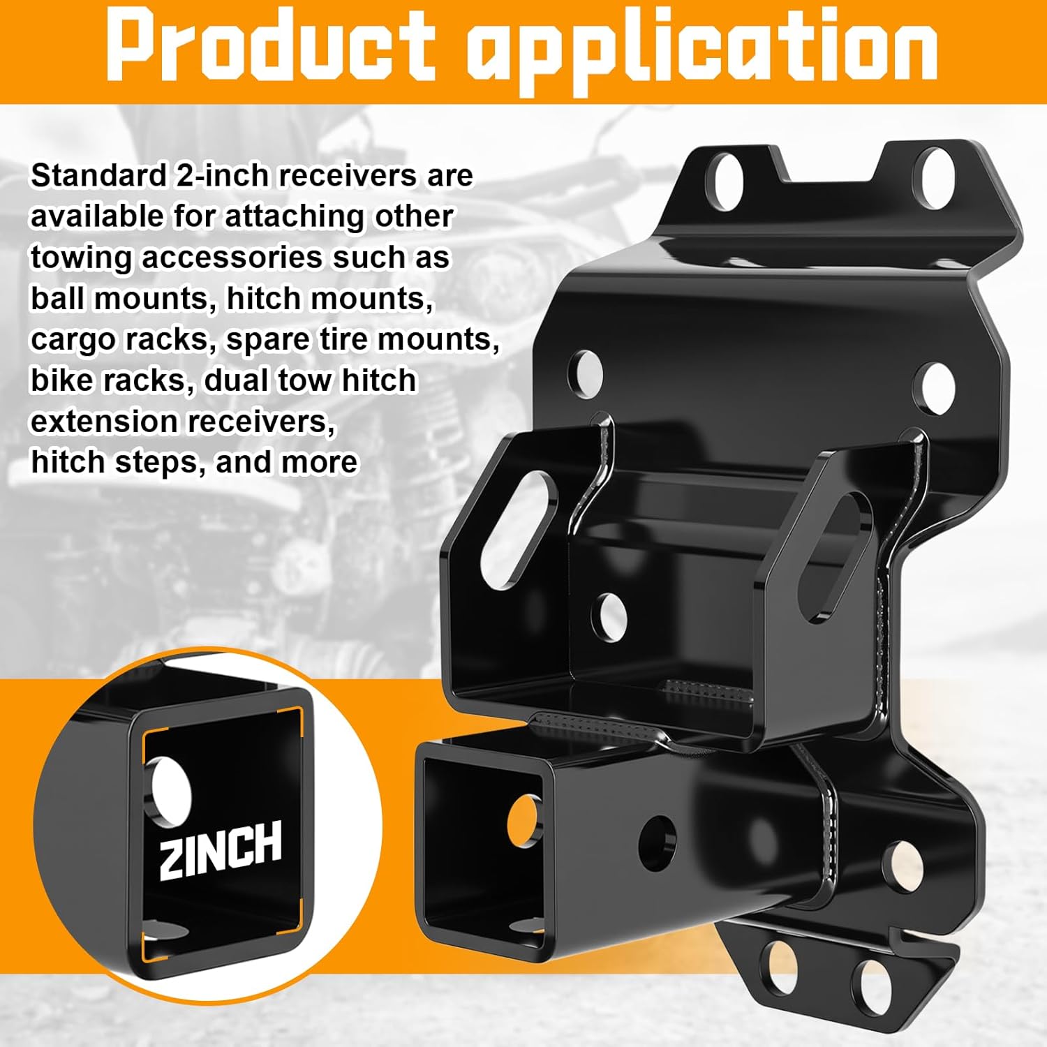 2 Inch Rear Trailer Towing Receiver Hitch No Drill Compatible with Can Am Maverick X3 Max 2022-2026
