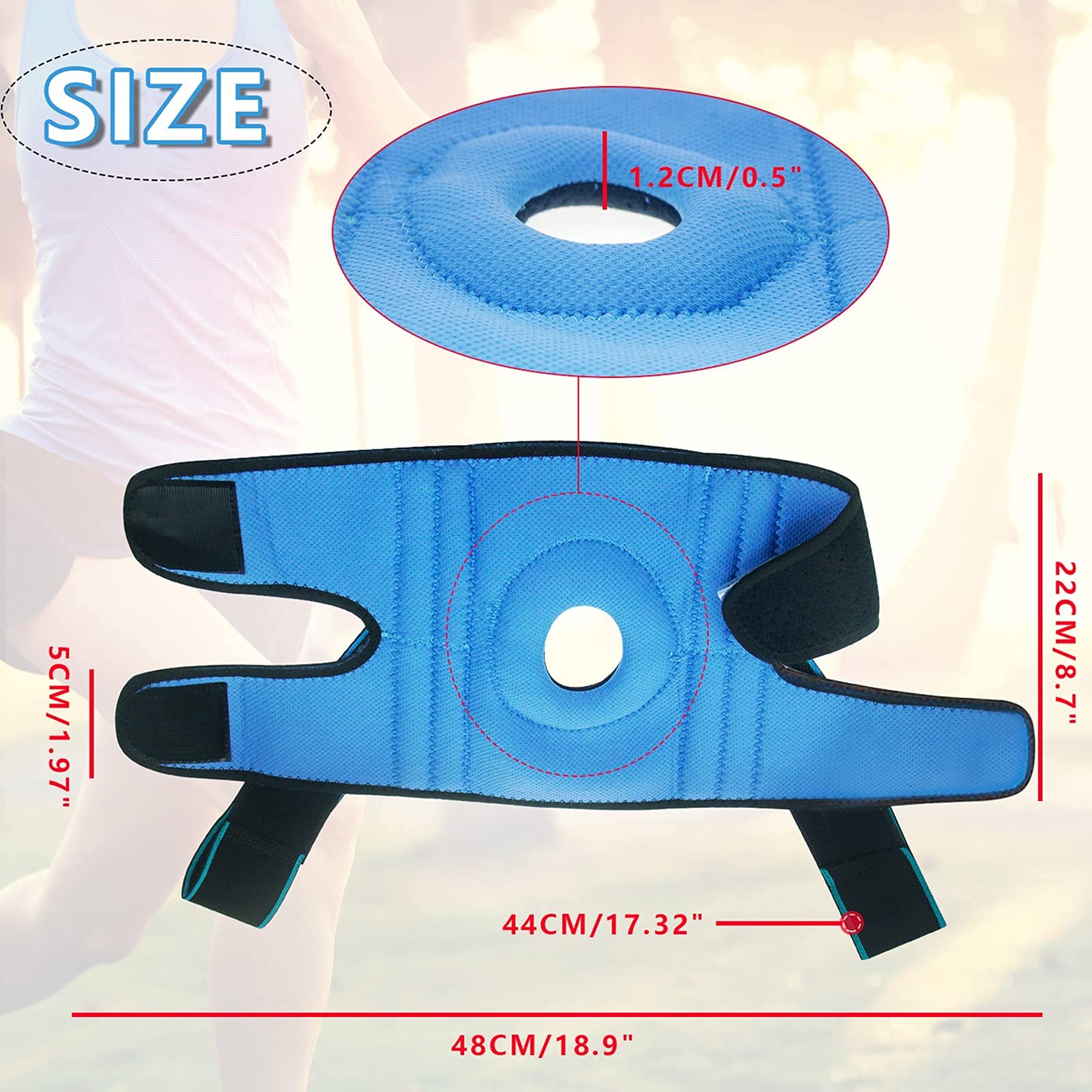 LAVAED Rodillera con estabilizadores laterales para dolor de rodilla, ajustable, antideslizante, de compresión de rótula abierta, soporte de rodilla con almohadillas de gel para rótula, para hombre y