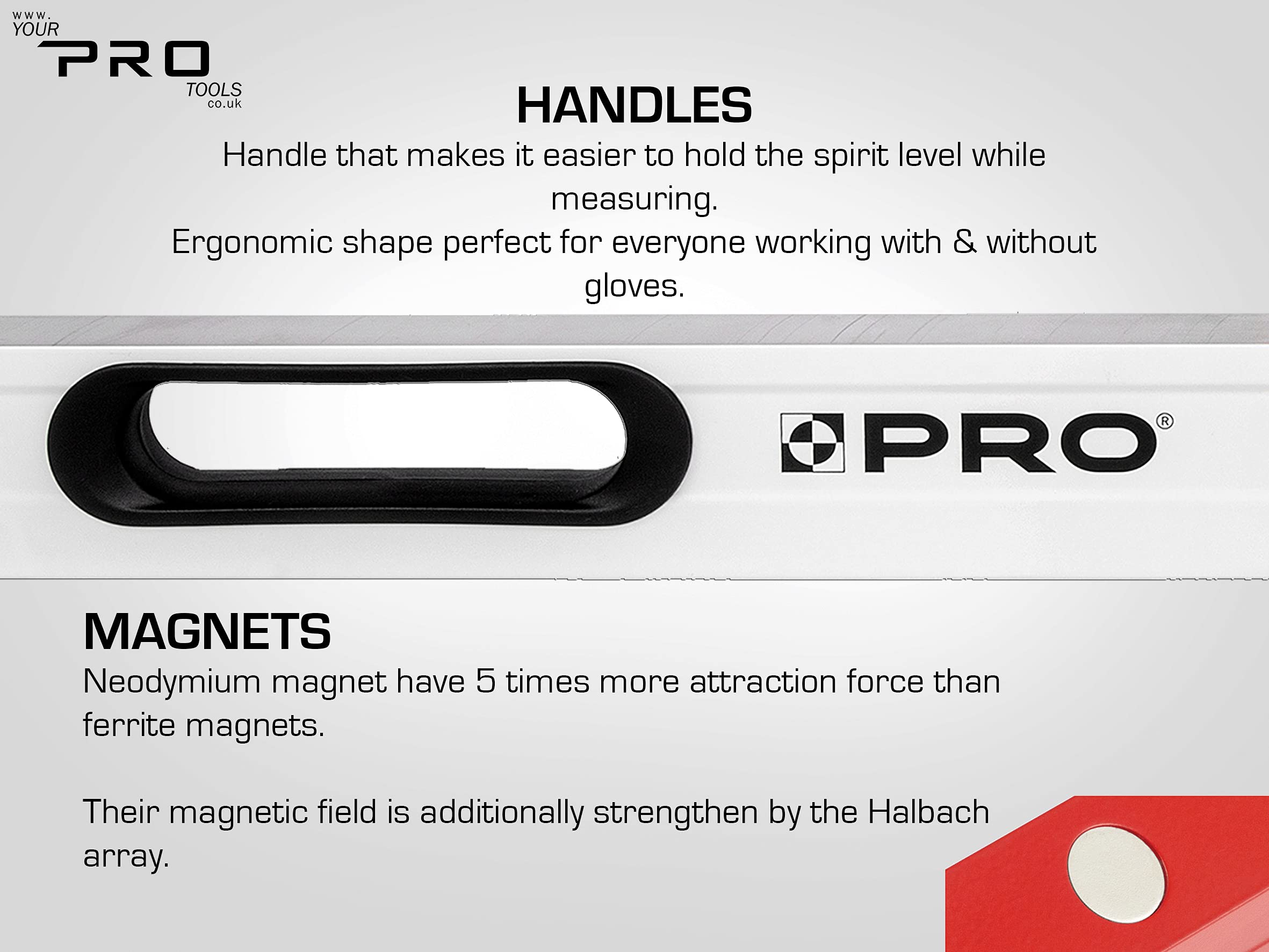 PRO800 Livella a Bolla 200cm fresata su un lato con Profilo Ergonomico - ERS+ (Easy Reading System) Livella bolla e precisa con tappi di chiusura antiurto - Colore Nero
