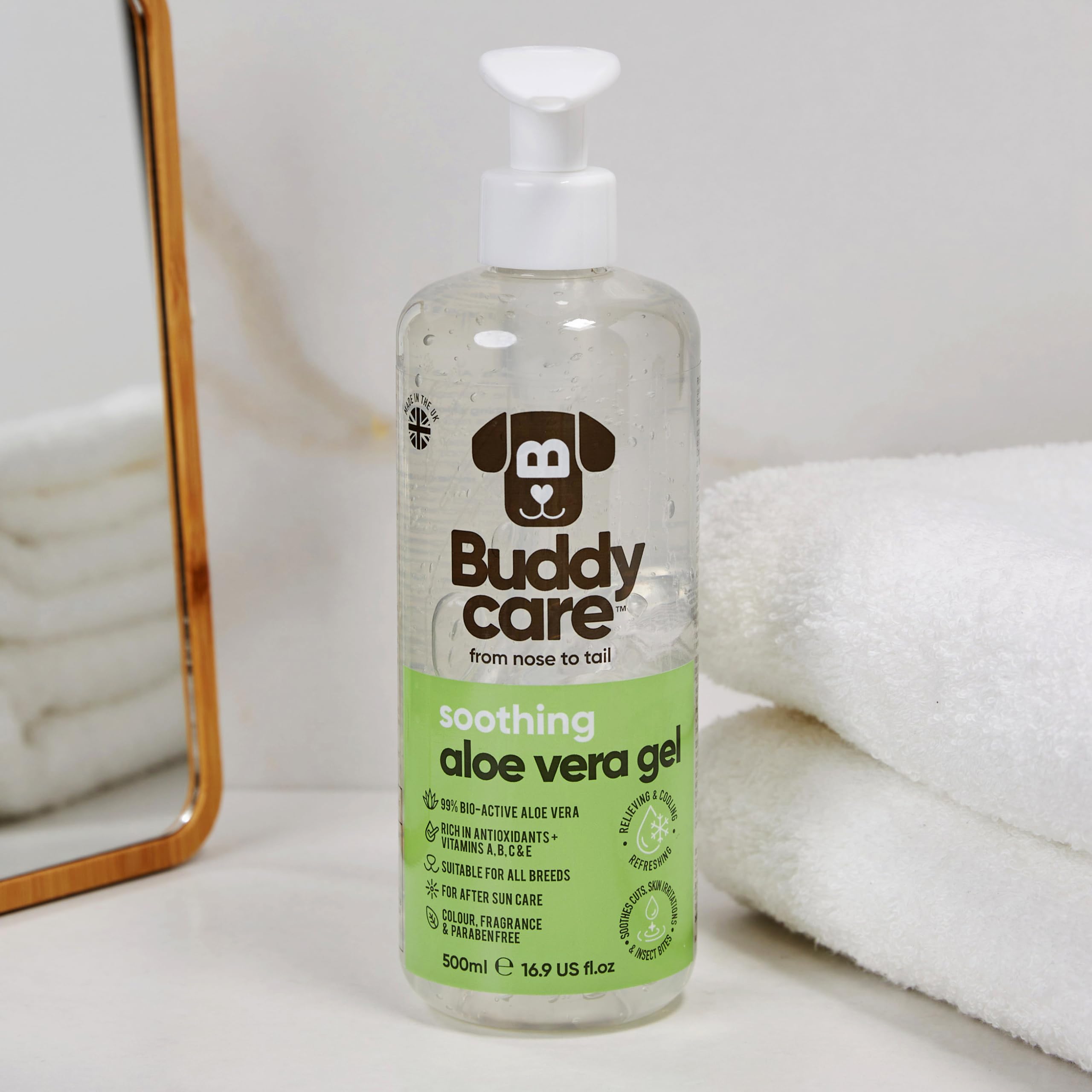 Buddycare Beruhigendes Aloe Vera Gel fr Hunde (500 ml) : Amazon.de:  Haustier