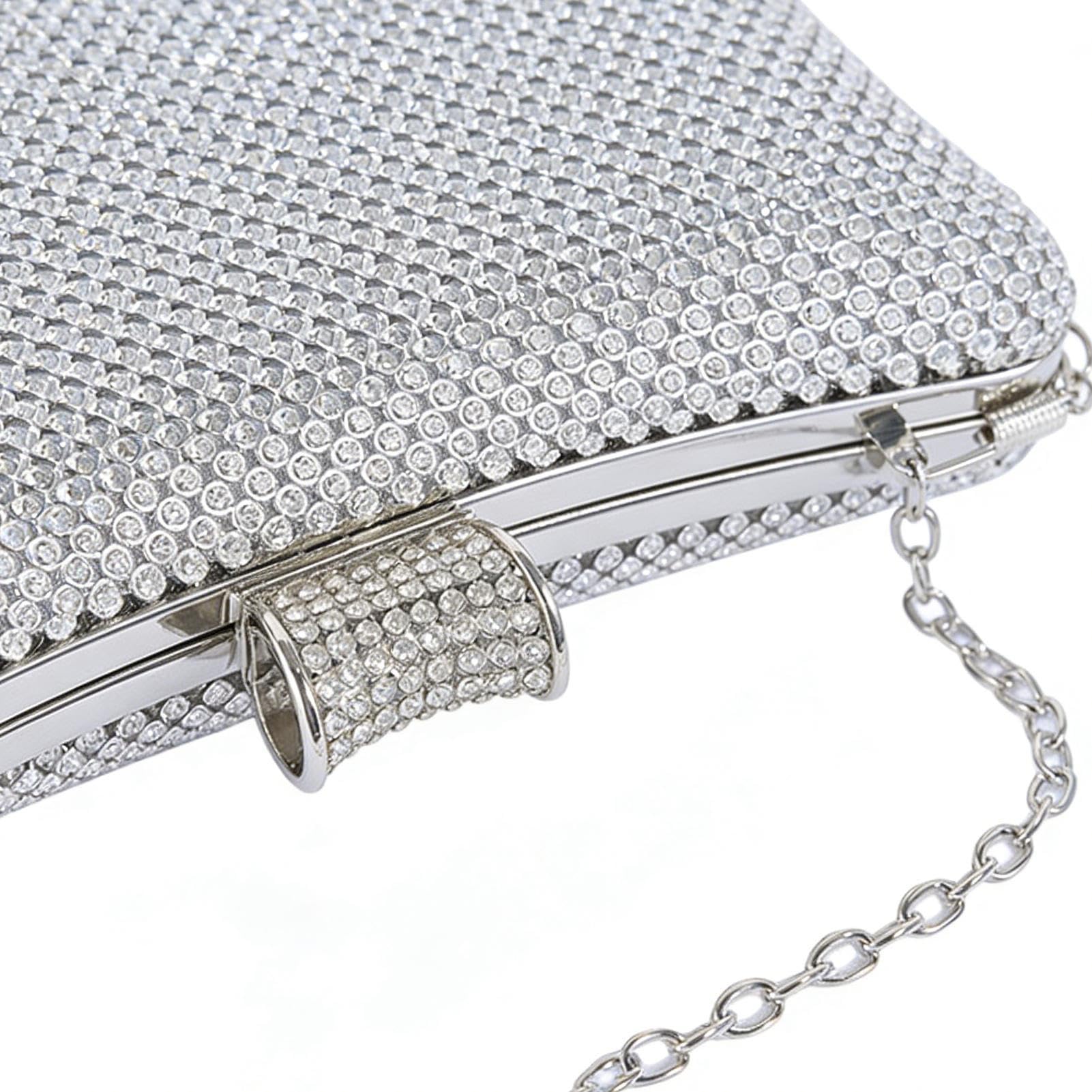 Bolso de fiesta con diamantes de imitación, bolso de mano con cadena y asa, para fiestas, bailes, banquetes, ceremonias, citas, eventos de compromiso