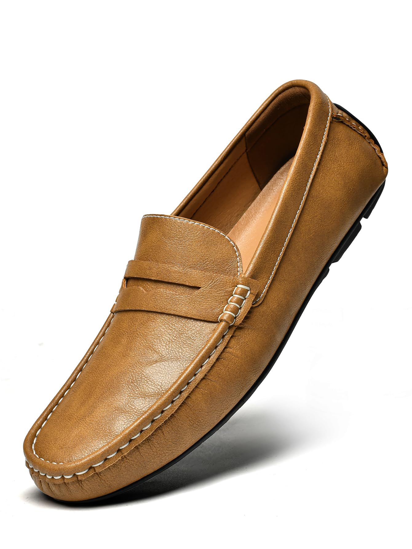 Mocasines de Piel Slip on clásicos para Hombre Zapatos Planos Transpirable cómodos Negocios Conducir Boda Vestir Formal