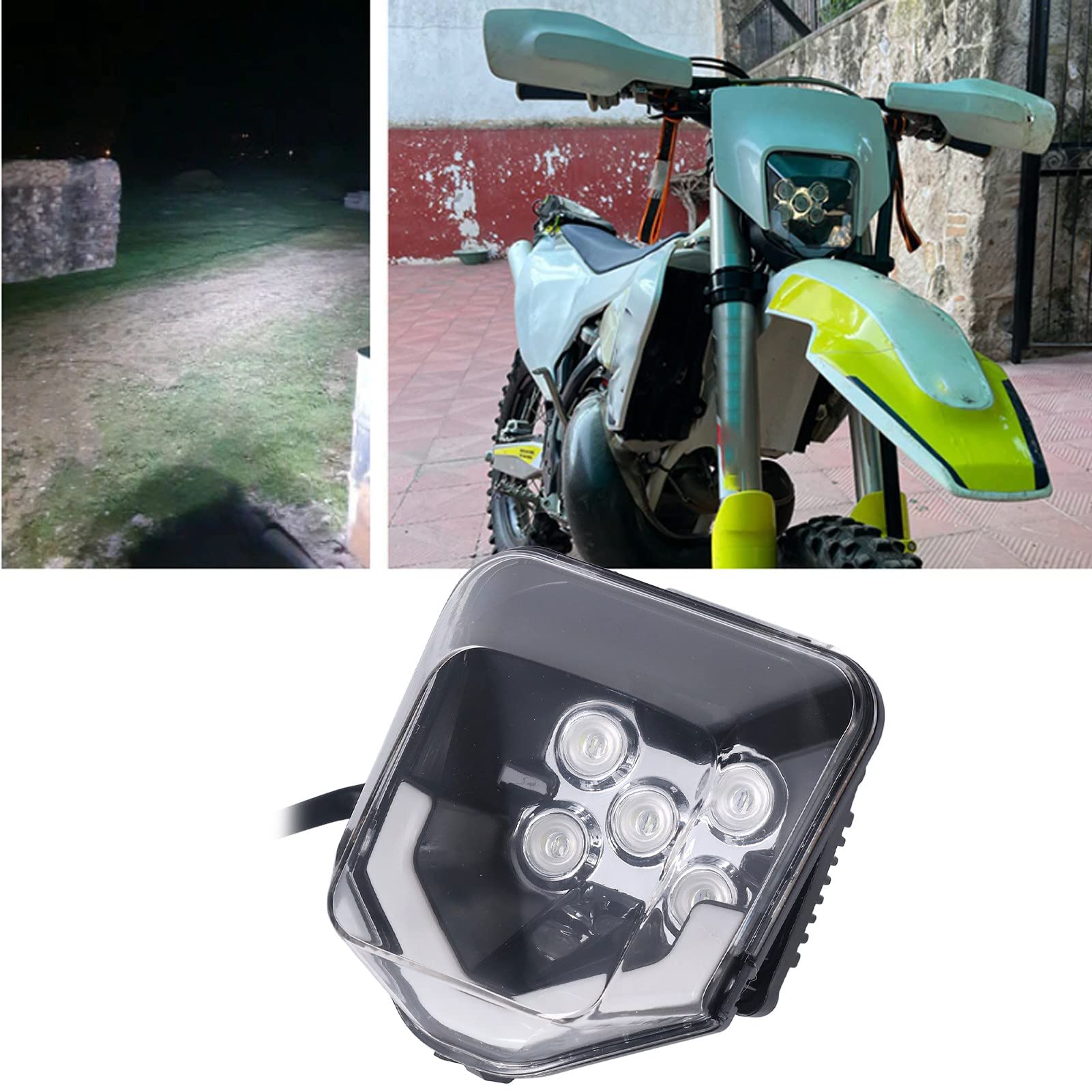 EBTOOLS Faro per Moto ABS Faro per Moto LED 35W Sostituzione della Luce di Guida per Motocicletta Impermeabile Ad Alta luminosità per Husqvarna TE FC TC