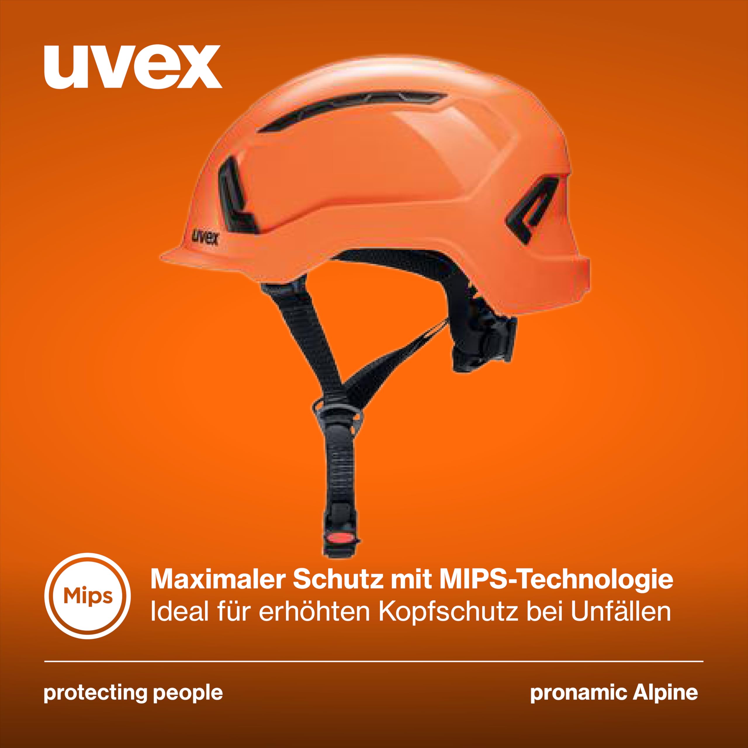 Schutzhelm pronamic Alpine MIPS 9735231 Orange mit Lüftungen