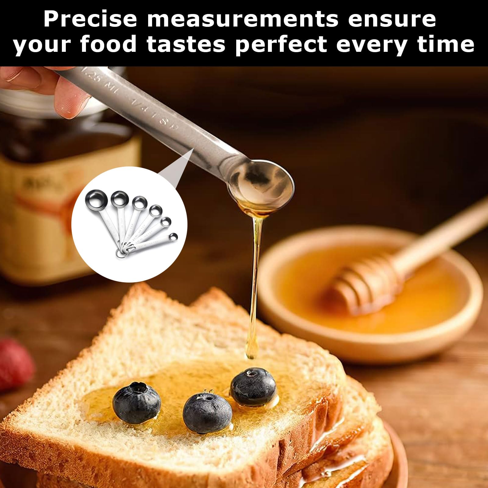 Ouligay Messlöffel Set 6-tlg Edelstahl - Teelöffel & Esslöffel Mit Skala